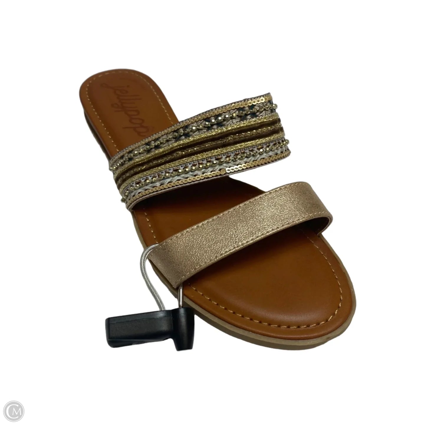 Sandals Flats By Jelly Pop In Gold, Size: 10