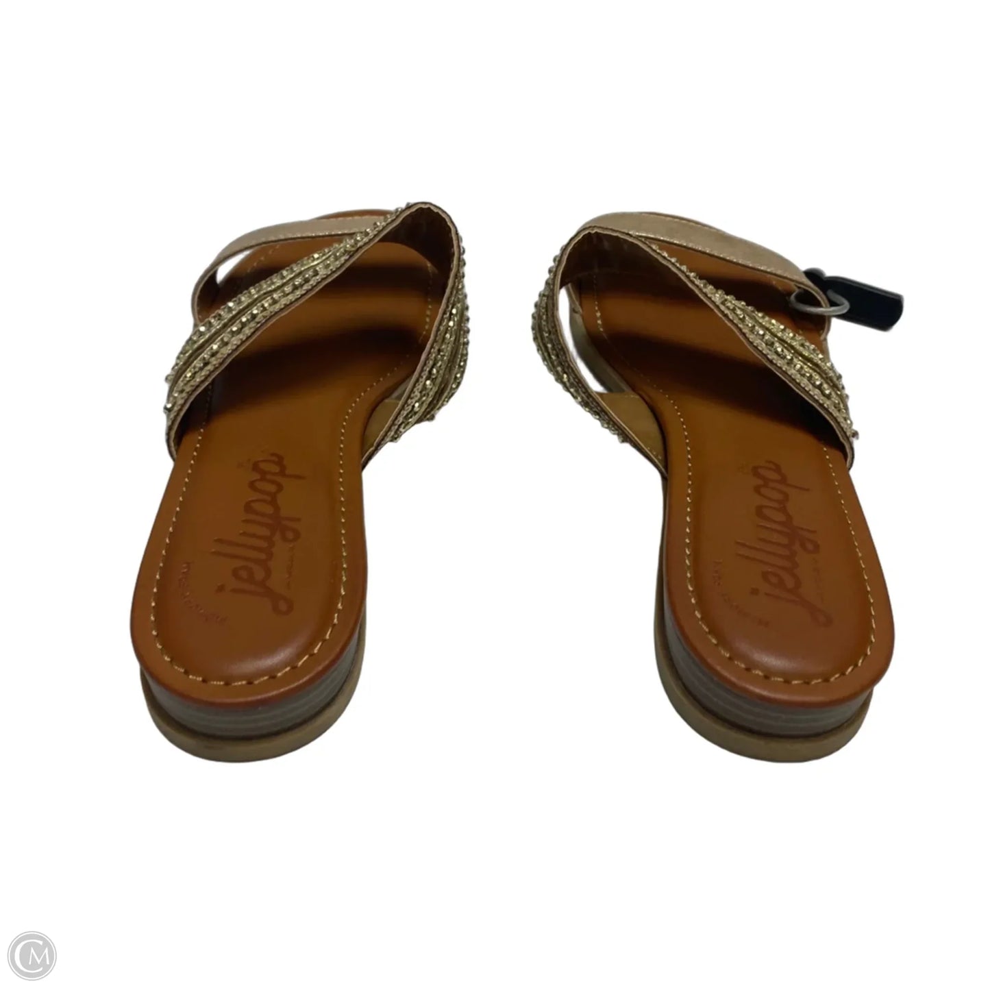 Sandals Flats By Jelly Pop In Gold, Size: 10