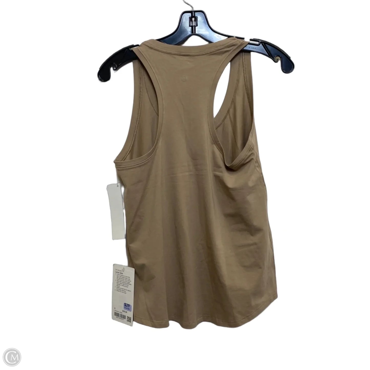 Athletic Tank Top Designer By Lululemon In Tan, Size: S