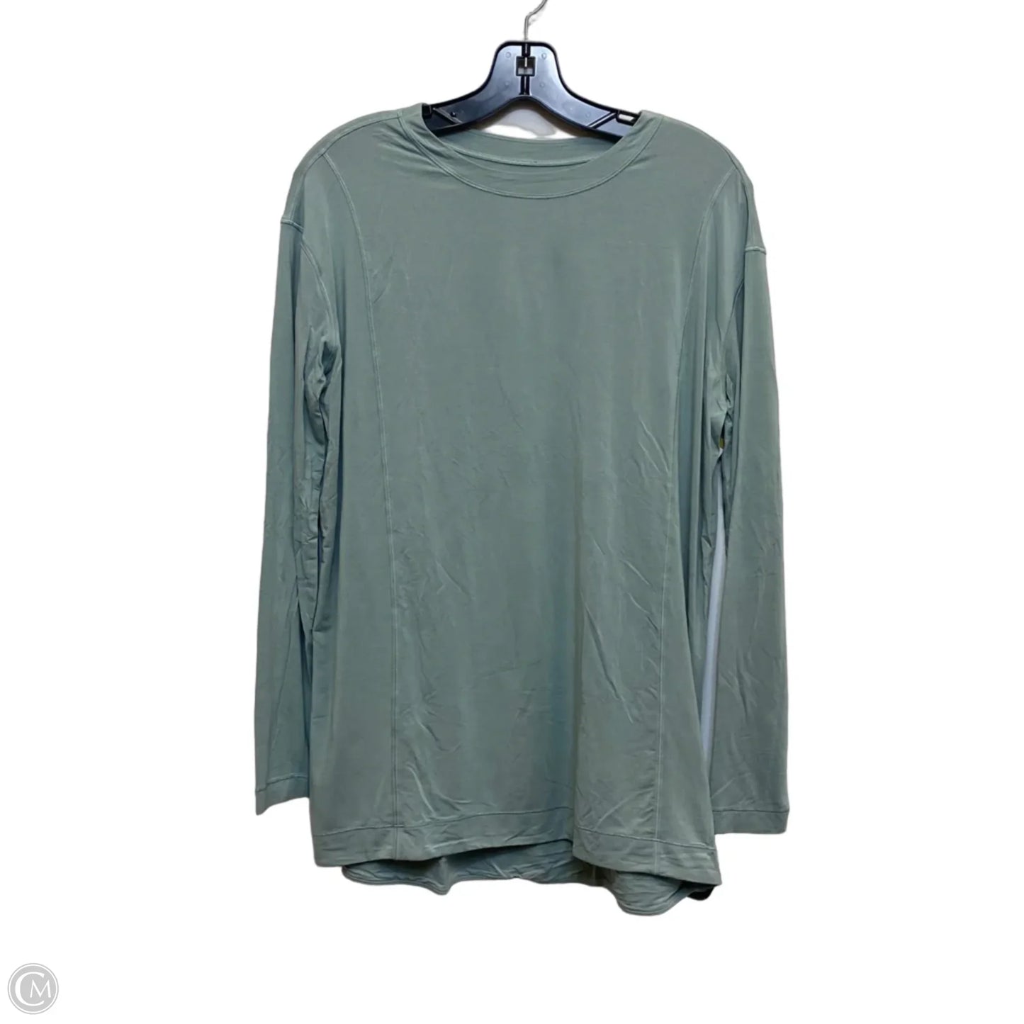 Athletic Top Long Sleeve Crewneck Designer By Lululemon In Green, Size: M