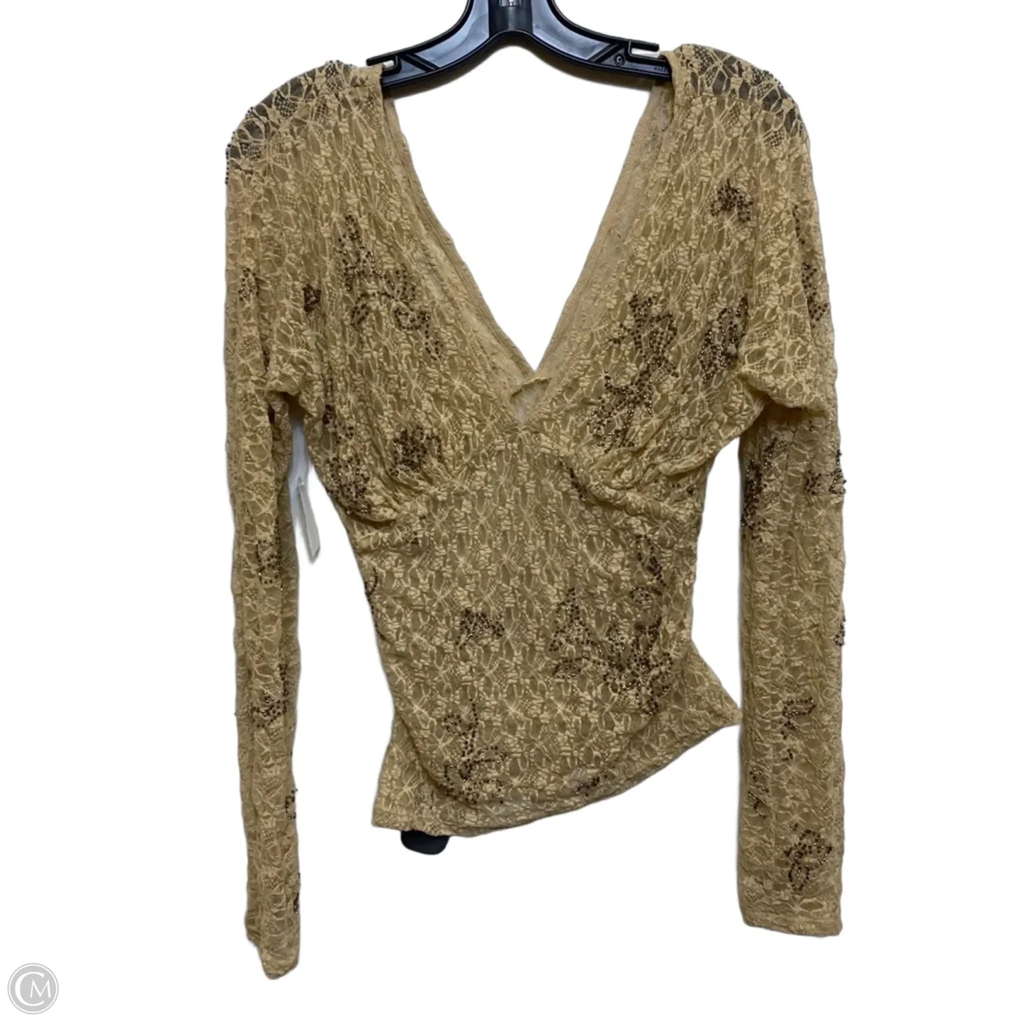 Top Long Sleeve By Zara In Tan, Size: S