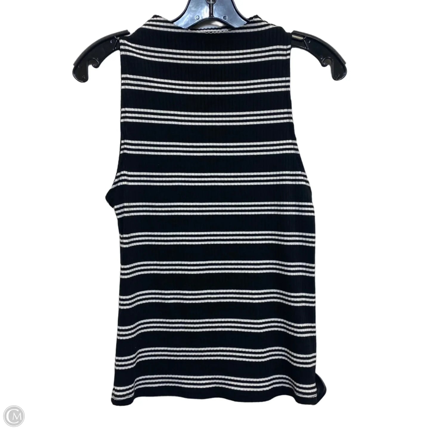 Top Sleeveless By Maeve In Black & White, Size: M