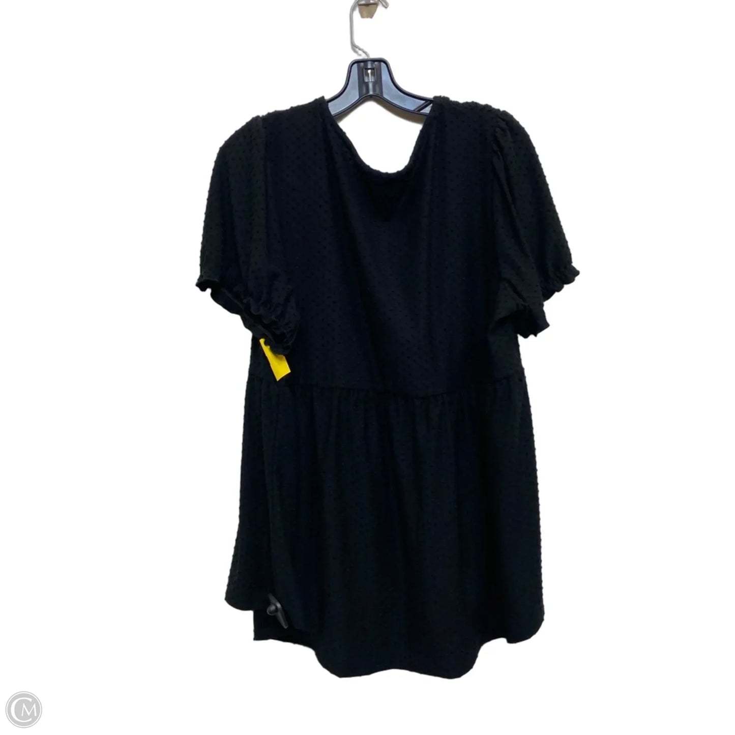 Top Short Sleeve By Cato In Black, Size: 1x
