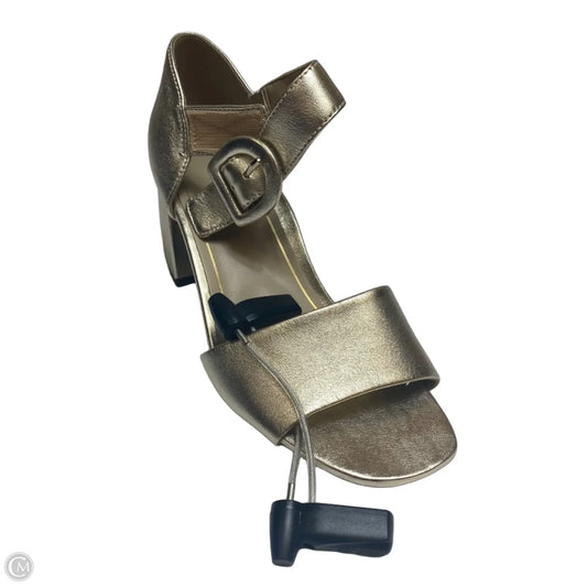 Sandals Heels Block By Vionic In Gold, Size: 7