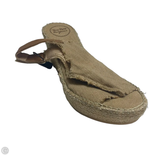 Sandals Heels Wedge By Toni Pons In Tan, Size: 6.5