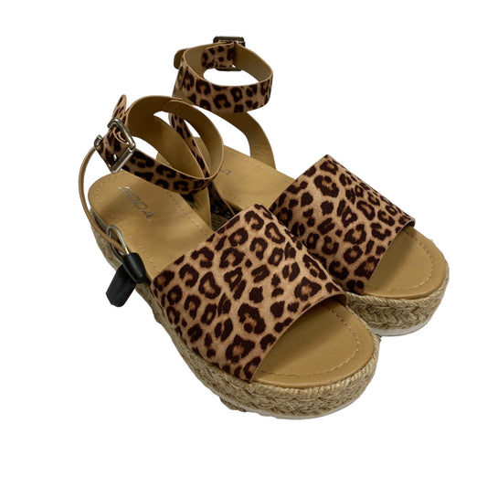 Animal Print Sandals Heels Platform Soda, Size 9