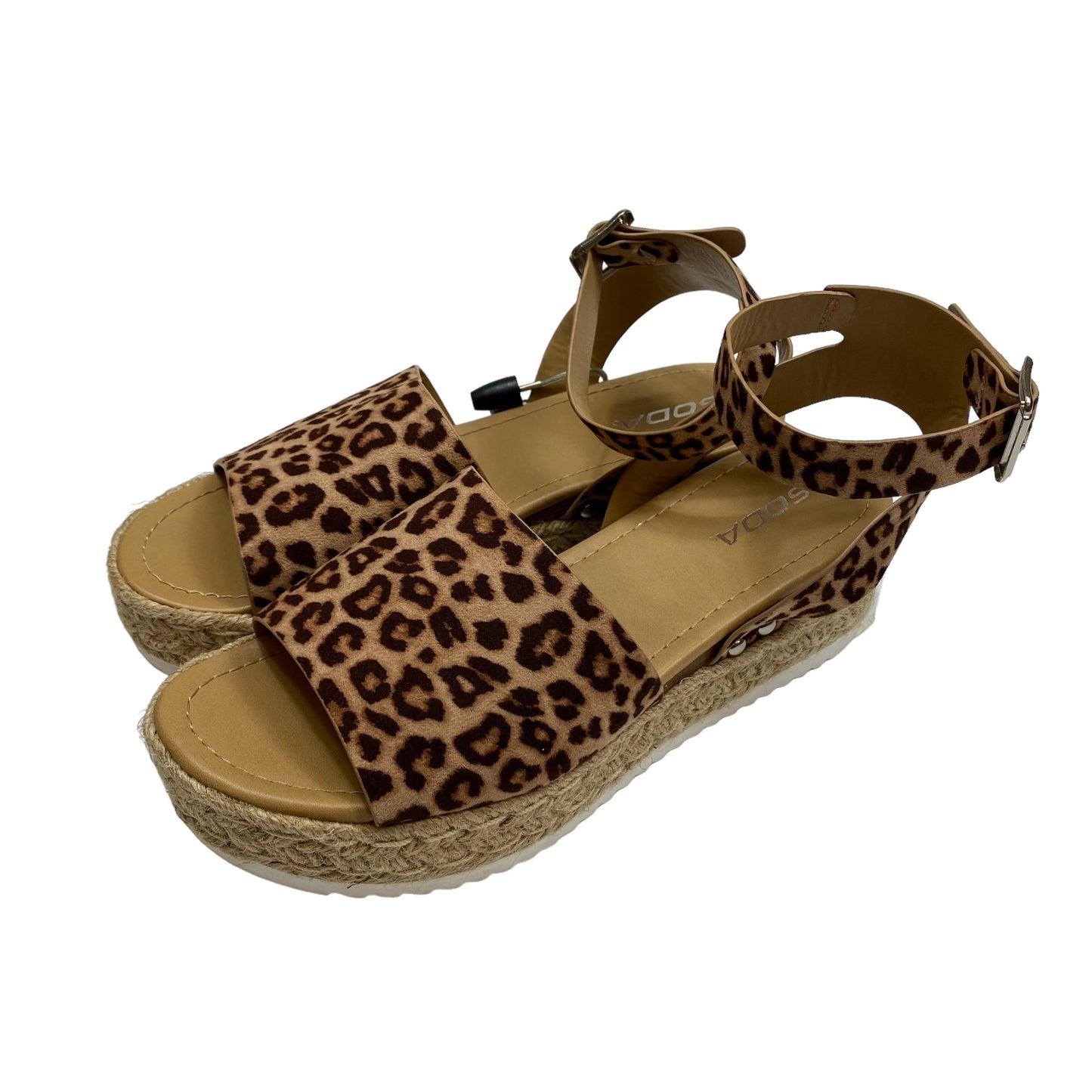 Animal Print Sandals Heels Platform Soda, Size 9