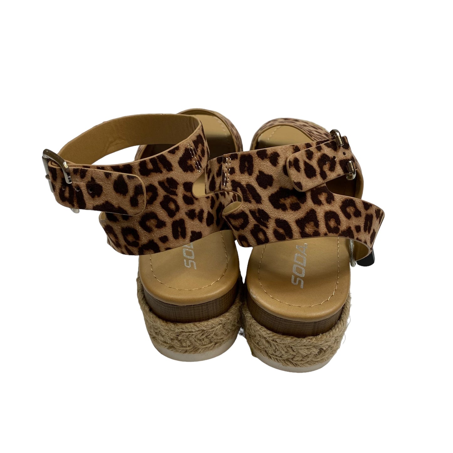 Animal Print Sandals Heels Platform Soda, Size 9