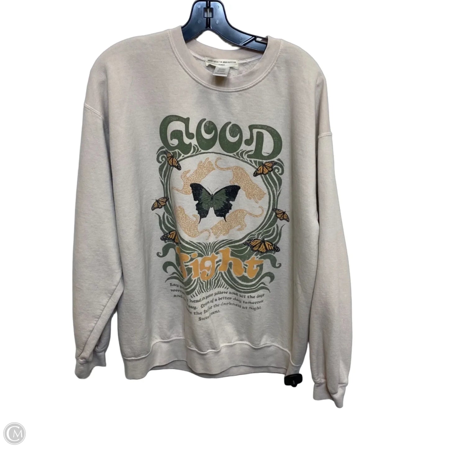 Sweatshirt Crewneck By Urban Outfitters In Beige, Size: S
