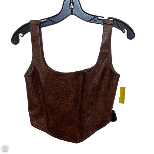 Top Sleeveless By Miami In Brown, Size: S