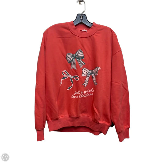 Sweatshirt Crewneck By Pink Lily In Pink, Size: M