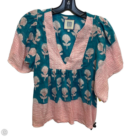 Top Short Sleeve By Bell In Green & Pink, Size: M