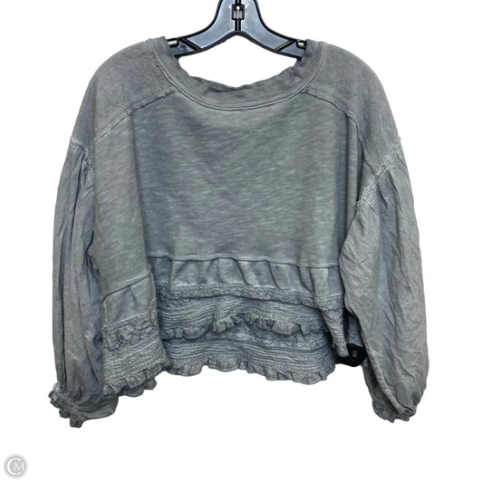 Top Long Sleeve By Pilcro In Grey, Size: Xs