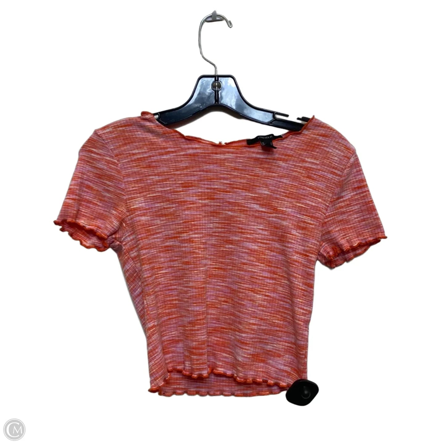 Top Short Sleeve By Forever 21 In Orange & Pink, Size: S