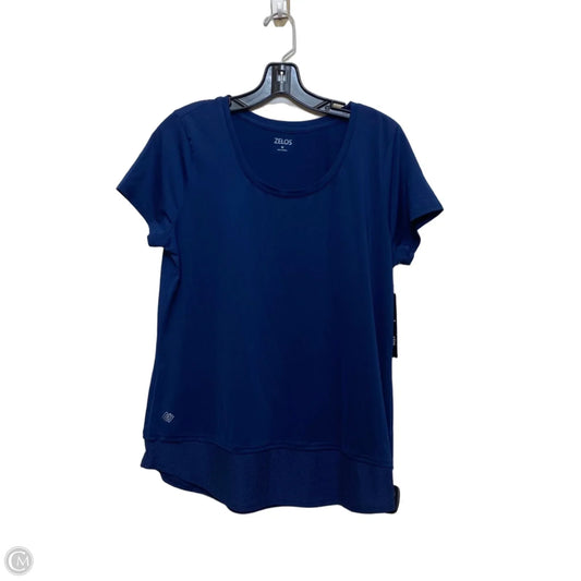 Athletic Top Short Sleeve By Zelos In Navy, Size: M