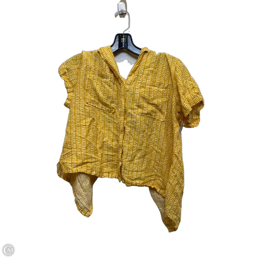 Top Short Sleeve By Maeve In White & Yellow, Size: S