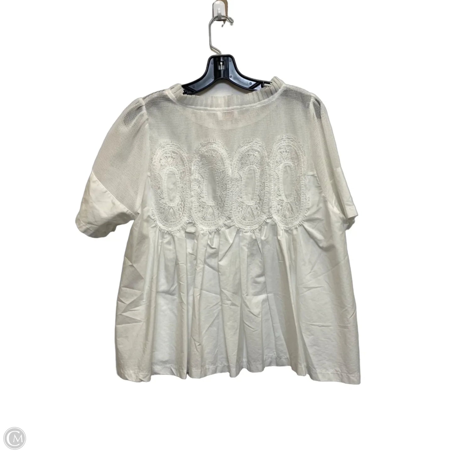 Top Short Sleeve By Fate In White, Size: L