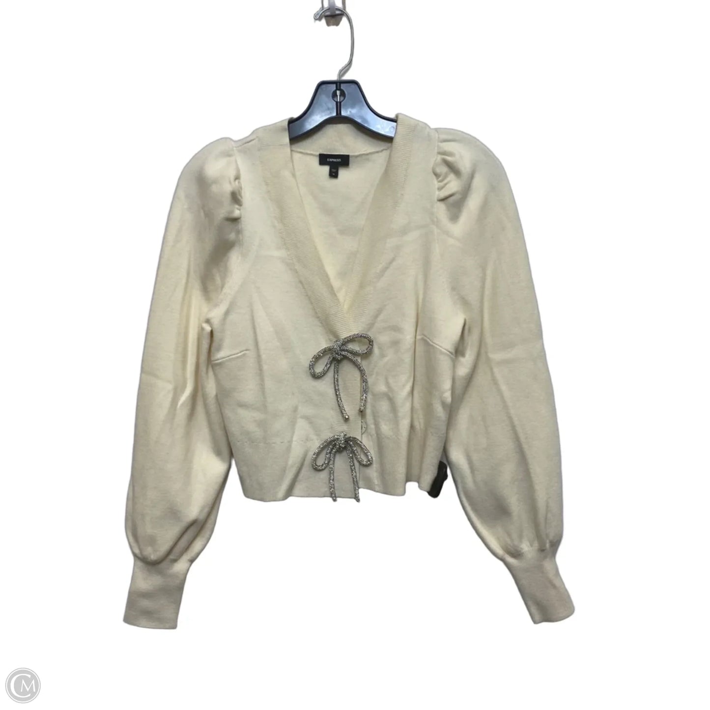 Sweater Cardigan By Express In Cream, Size: Xs