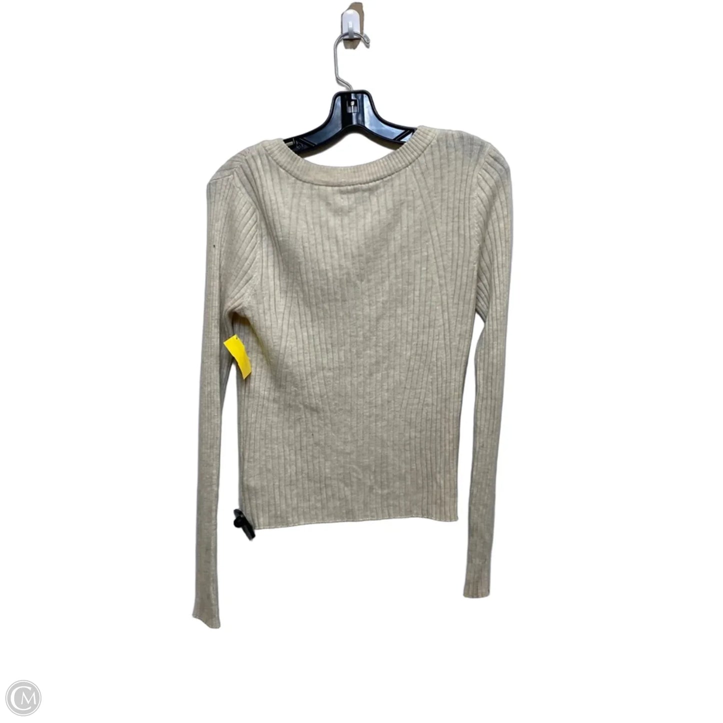 Top Long Sleeve By American Eagle In Cream, Size: M