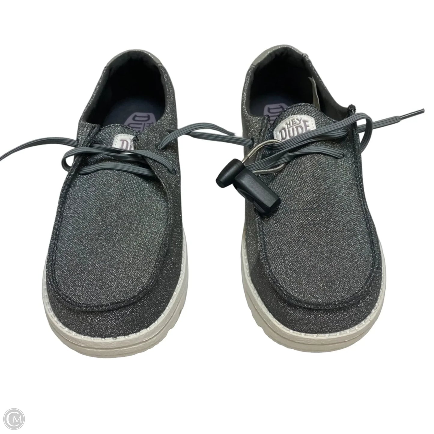 Shoes Flats By Hey Dude In Silver, Size: 10