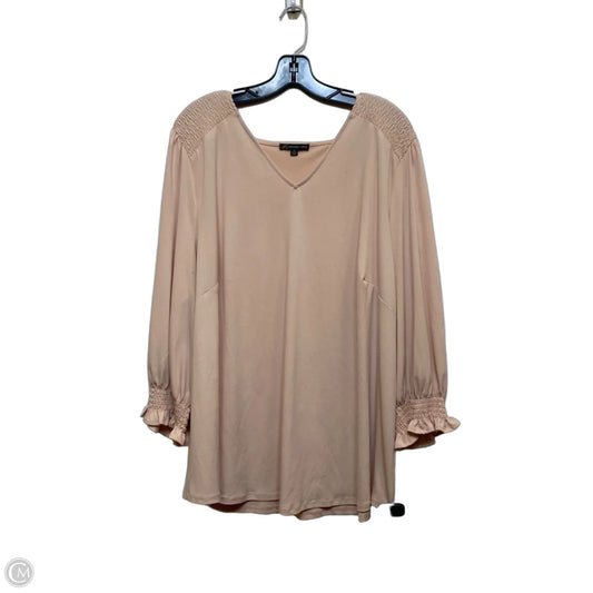 Top 3/4 Sleeve By Adrianna Papell In Pink, Size: 3x