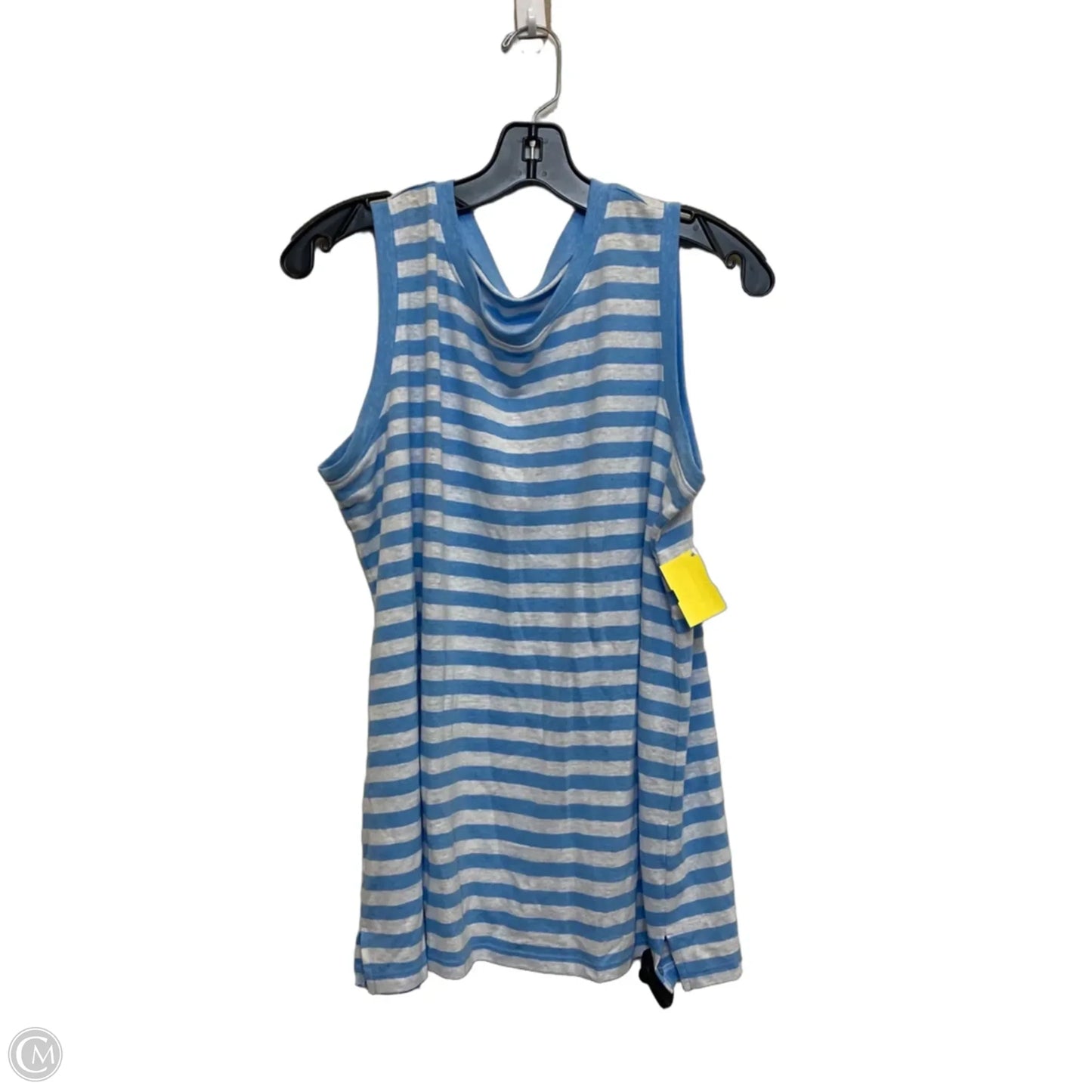 Top Sleeveless By Talbots In Blue & White, Size: 1x