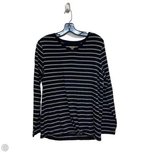 Top Long Sleeve Basic By Faded Glory In Black & White, Size: Xxl