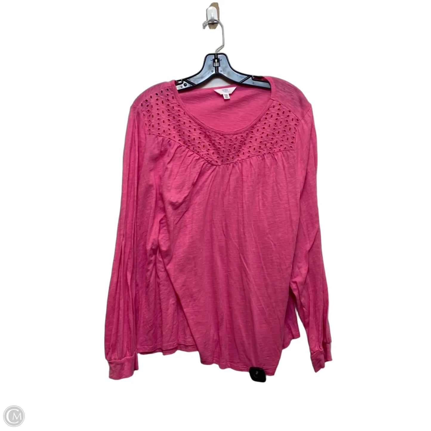 Top Long Sleeve By Time And Tru In Pink, Size: 3x