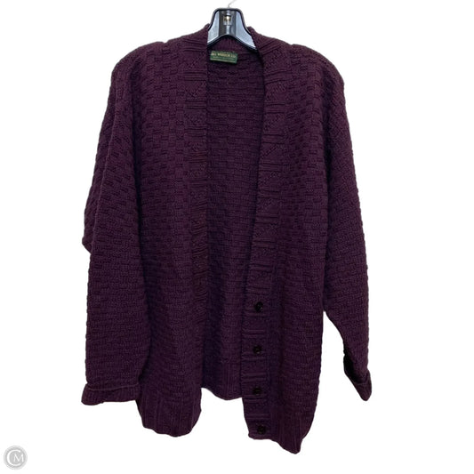 Sweater Cardigan By Bill Warner Co In Purple, Size: M