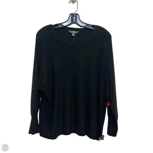 Top Long Sleeve By Terra & Sky In Black, Size: Xl