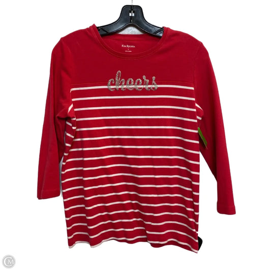 Top Long Sleeve By Kim Rogers In Red, Size: L