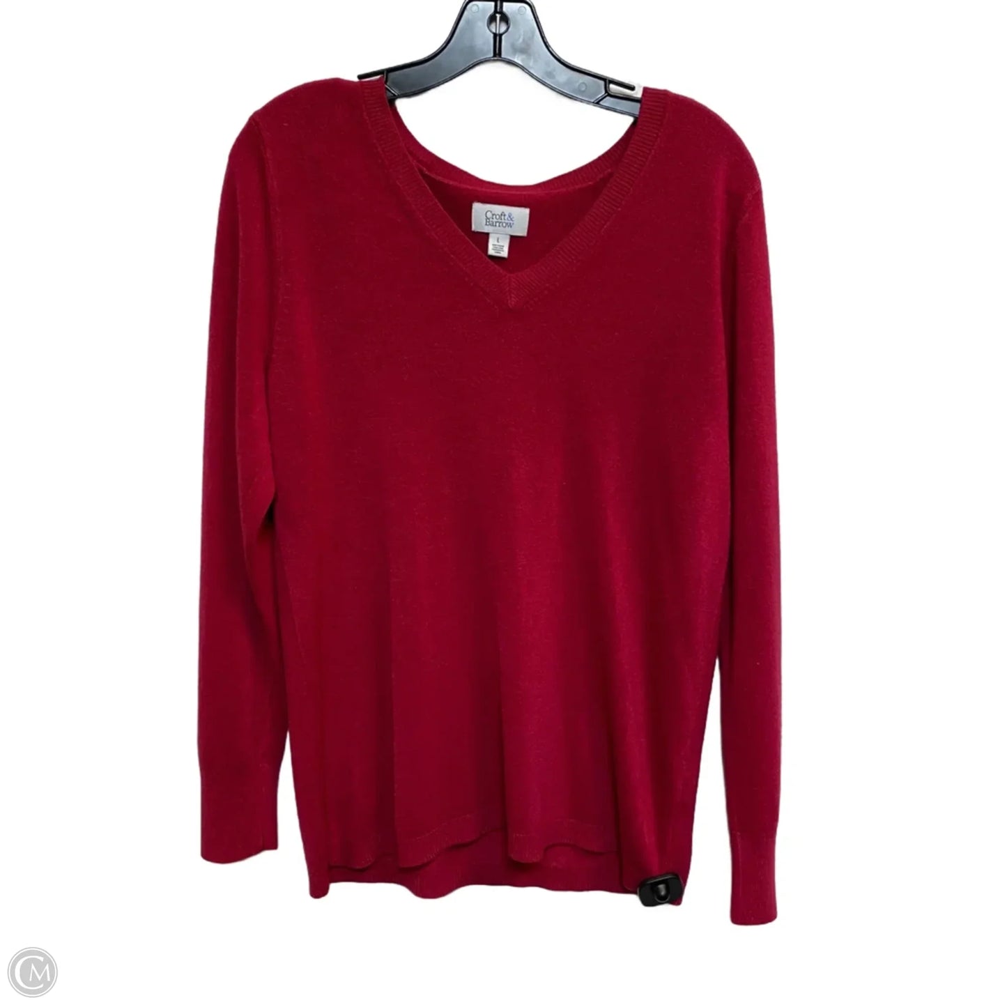 Sweater By Croft And Barrow In Pink, Size: L