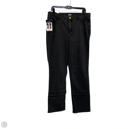Jeans Straight By Nicole Miller In Black Denim, Size: 14