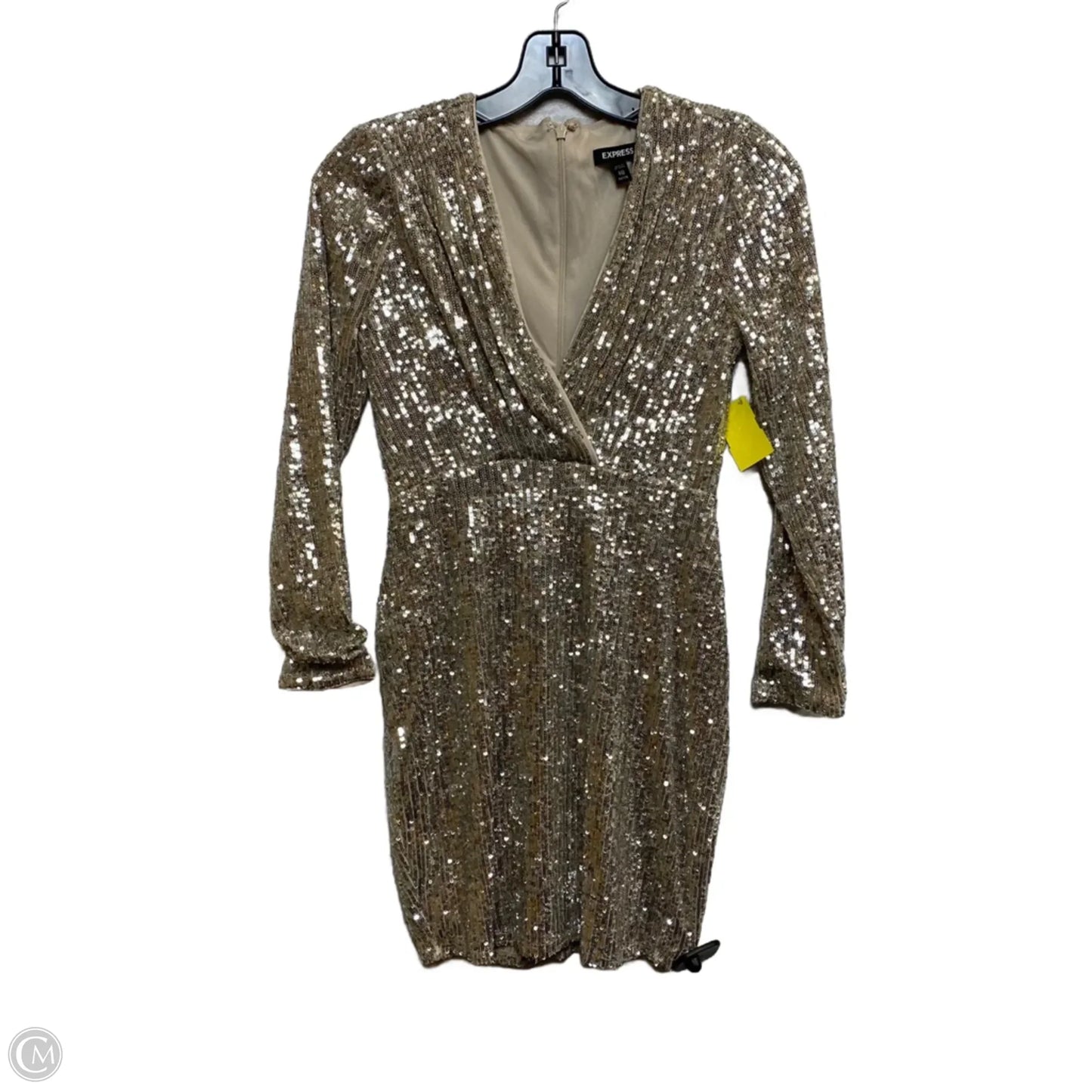 Dress Casual Short By Express In Gold, Size: Xs