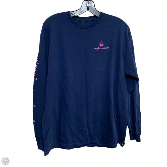 Top Long Sleeve By Simply Southern In Blue, Size: L