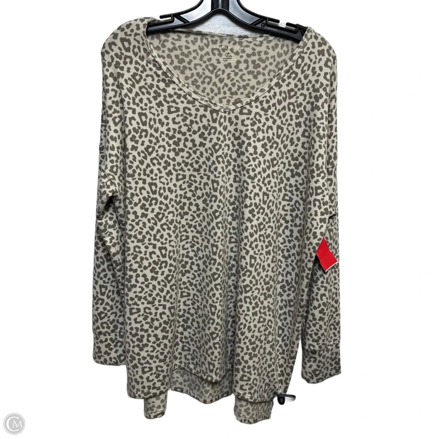 Top Long Sleeve By American Eagle In Animal Print, Size: M