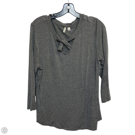 Top Long Sleeve By Cato In Grey, Size: L