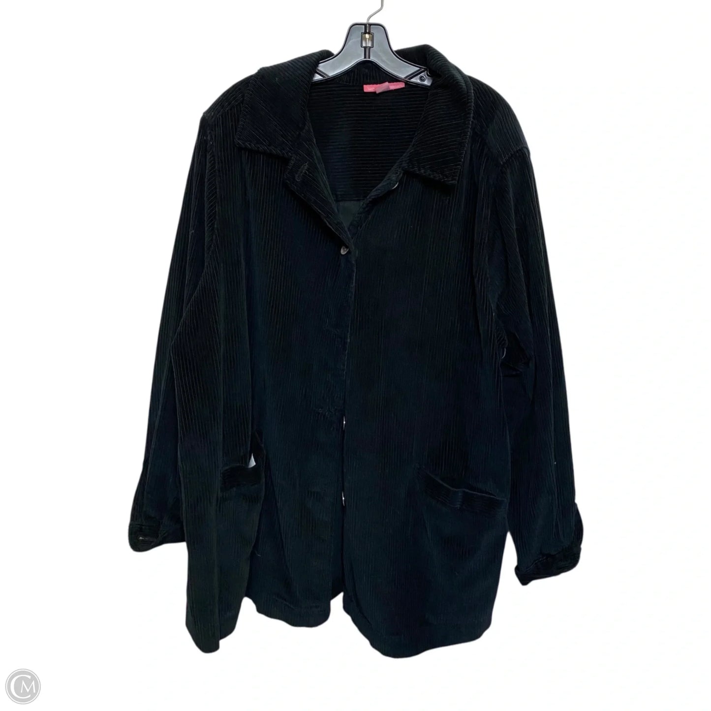 Jacket Shirt By Woman Within In Black, Size: 1x