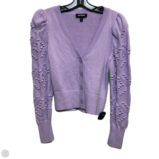 Cardigan By Express In Purple, Size: S