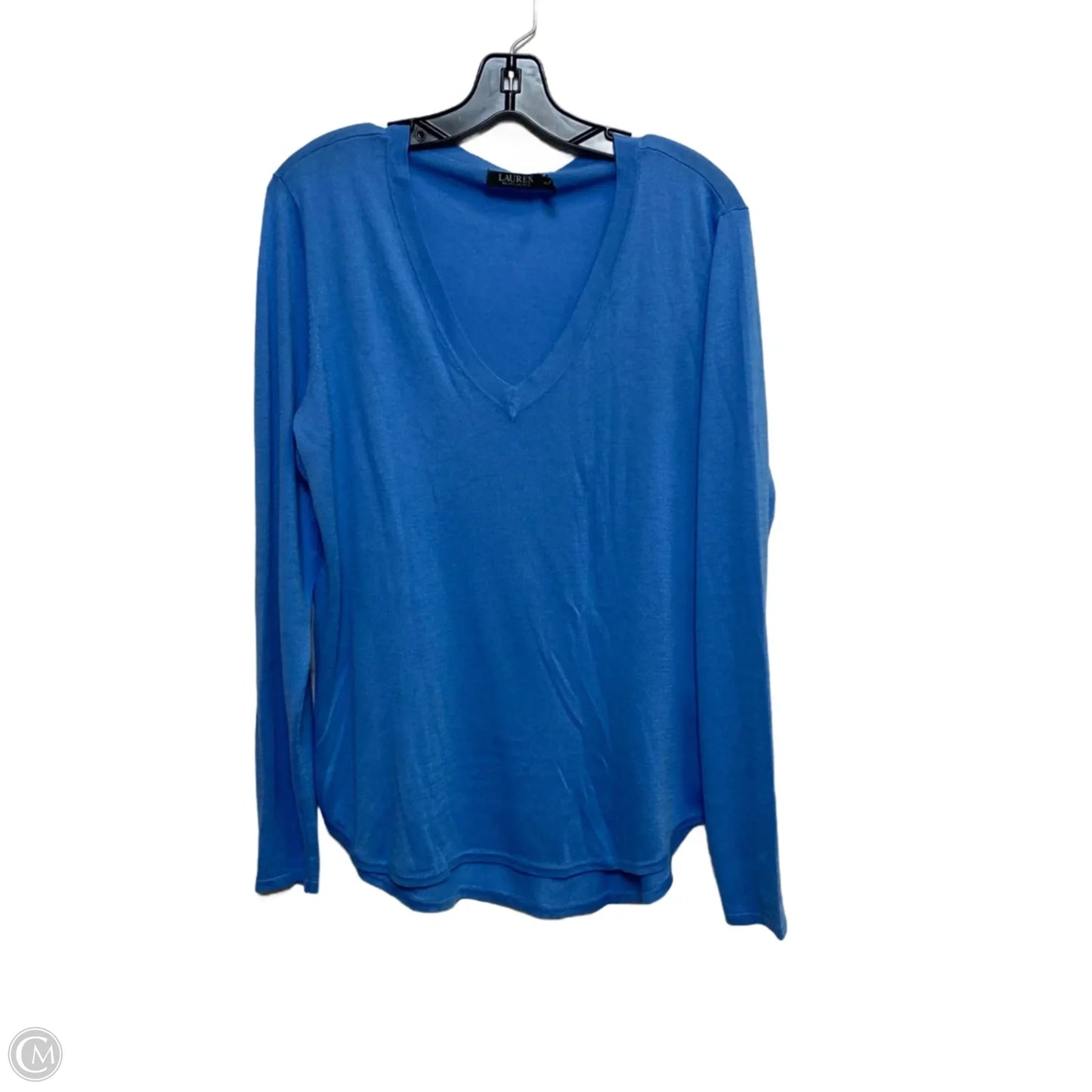 Top Long Sleeve By Lauren By Ralph Lauren In Blue, Size: Xl