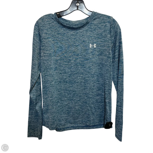 Athletic Top Long Sleeve Crewneck By Under Armour In Blue, Size: M