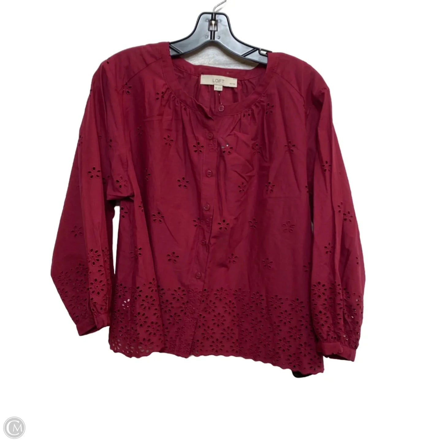 Top Long Sleeve By Loft In Red, Size: Mp