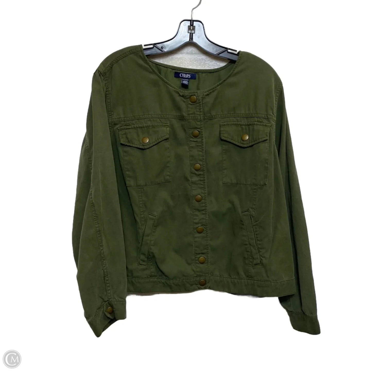 Jacket Shirt By Chaps In Green, Size: 2x
