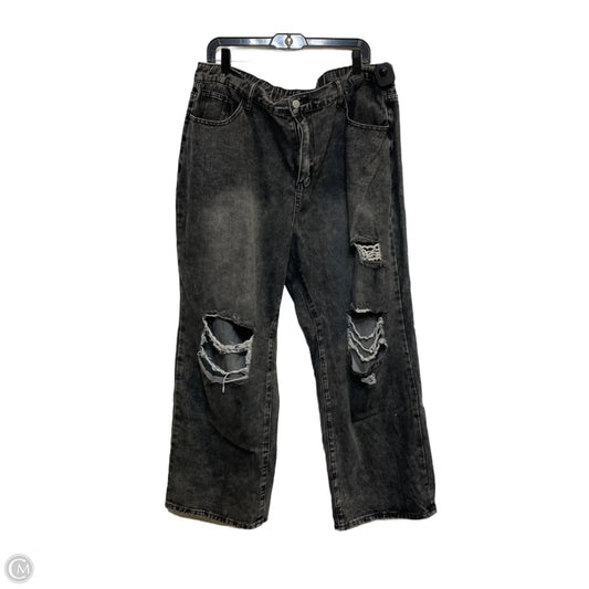 Jeans Wide Leg By Shein In Black, Size: 3x