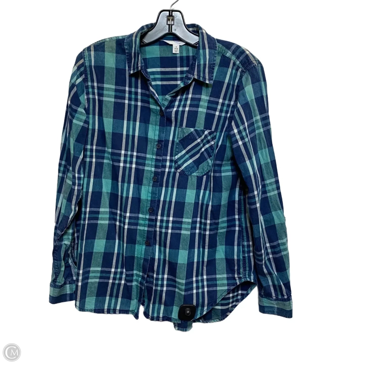 Top Long Sleeve By Time And Tru In Blue, Size: S