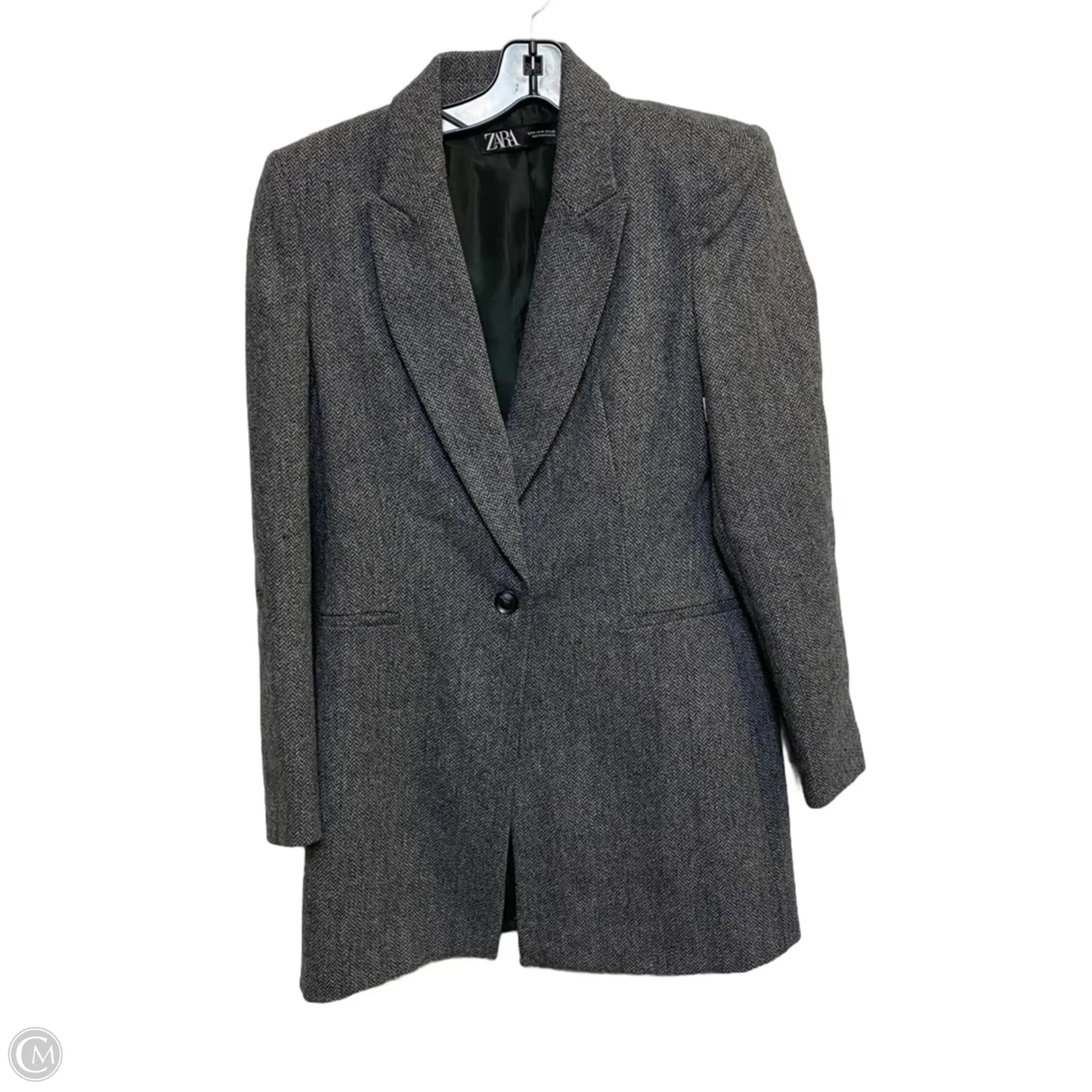 Coat Wool By Zara In Grey, Size: M