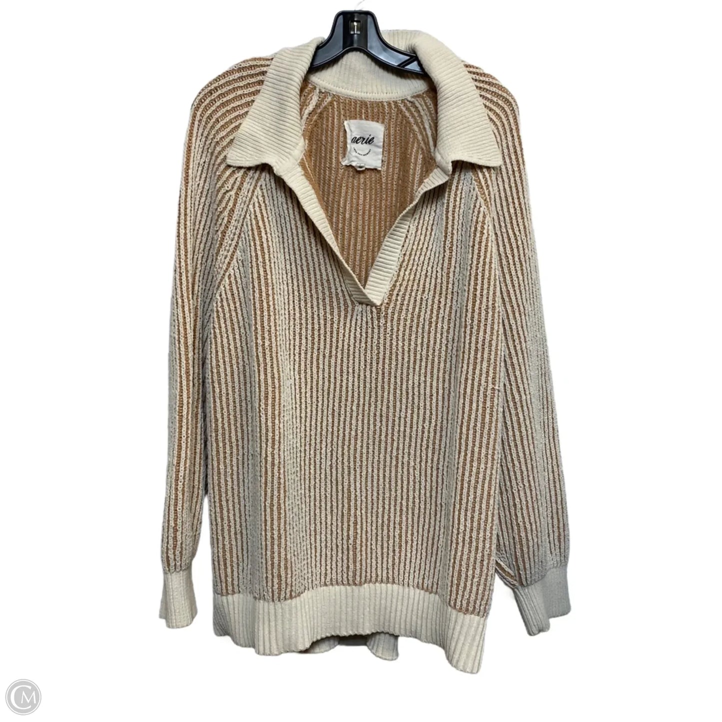 Sweater By Aerie In Brown & Cream, Size: Xxl