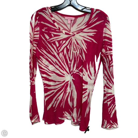 Top Long Sleeve Designer By Lilly Pulitzer In Pink, Size: M