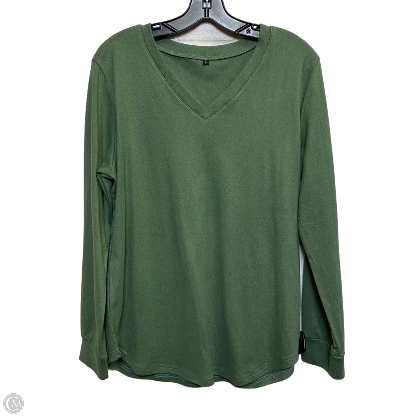 Top Long Sleeve By Cmf In Green, Size: L