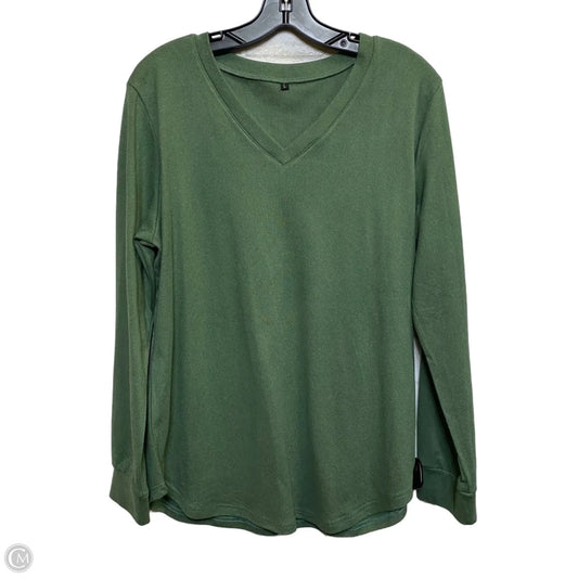 Top Long Sleeve By Cmf In Green, Size: L